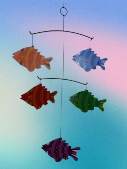 Mobile Fische - Recyclingkunst aus Kenia